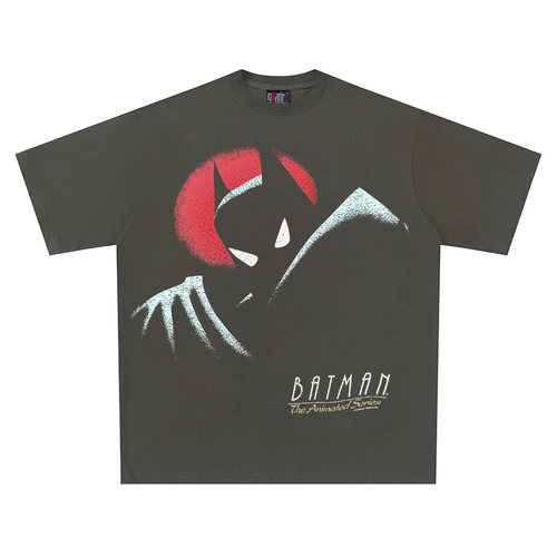BATMAN 260克重磅纯棉！美式短袖蝙蝠侠卡通圆领vintage休闲T恤