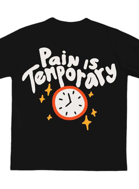 Paim is Temporary 潮牌趣味字母印花小众宽松百搭vintage短袖T恤