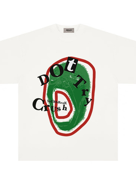 Dot Try Crush 美式原宿风复古描绘印花半袖上衣BF风男女短袖T恤