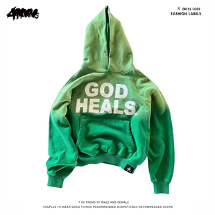 y2k hoodie高街风字母印花连帽卫衣男女同款宽松潮流上衣美式复古