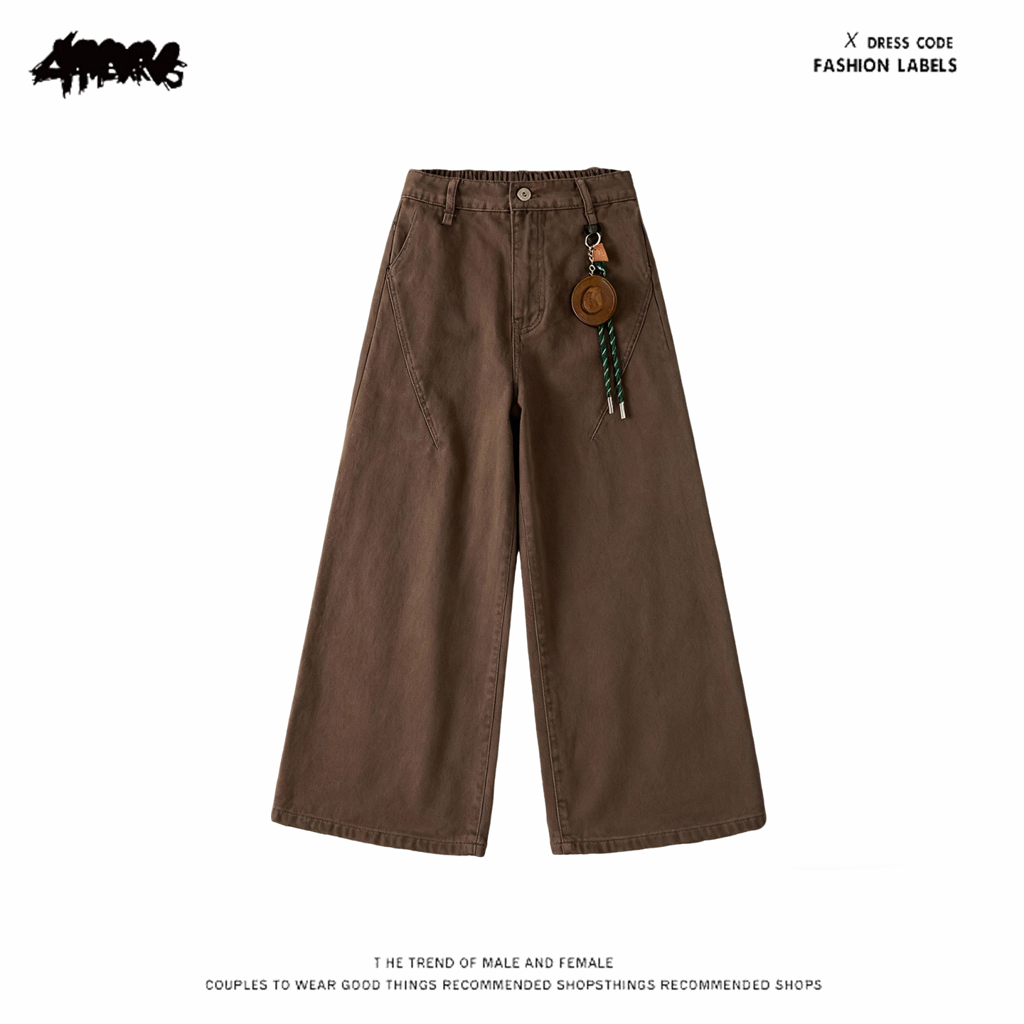 y2k hoodie~美式小众复古咖色直筒牛仔裤女宽松工装长裤冬季2025