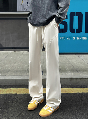 OCW潮牌 美式微喇工装裤男2025秋季新款青少年学生纯色宽松休闲裤