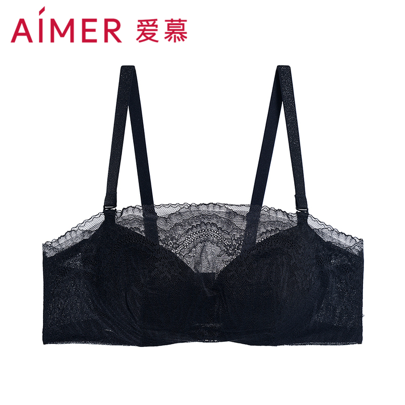 爱慕正品抹胸内衣女防走光夏天薄款可拆肩带大胸显小裹胸文胸白色