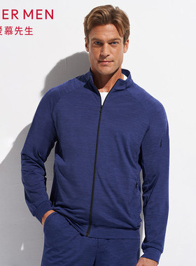 爱慕先生花灰运动系列立领插肩拉链长袖NS62D563