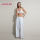 爱慕斯普利特睡衣女春夏休闲可外穿高腰阔腿裤 AM47C501