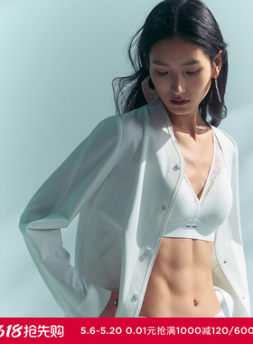 AIMER CHUANG明动6内衣女春夏V领时尚舒适无钢圈薄透气文胸