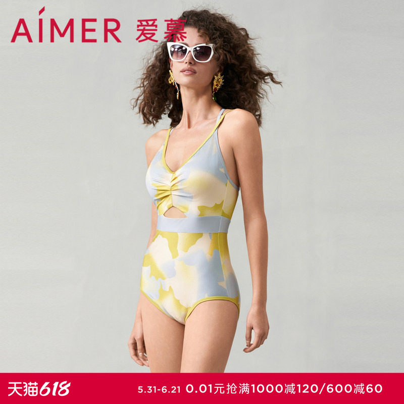 爱慕半夏清光女士夏海边性感连体细带泳衣AM689751