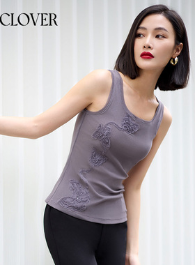 【25春夏】兰卡文(LA CLOVER)漫夜花海系列打底背心女LC71ZQ1