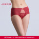 AM23C371 女士内裤 爱慕瑰丽内裤 女棉质里裆性感蕾丝透气中腰平角裤