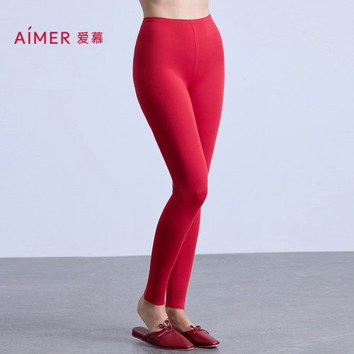 爱慕本命年红色打底长裤