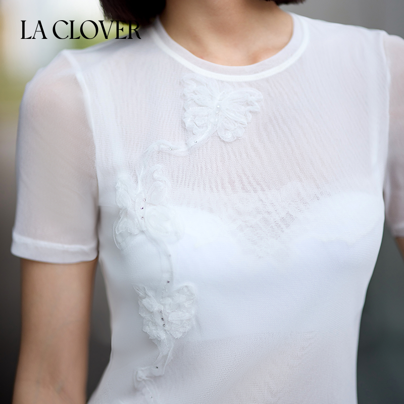 【25春夏】兰卡文(LA CLOVER)漫夜花海系列短袖打底外穿LC72ZQ1