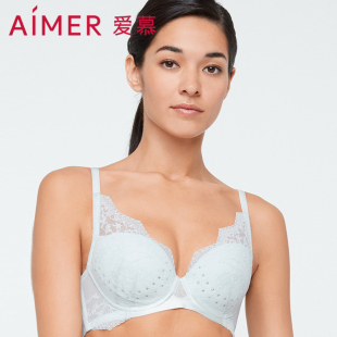 专柜正品 薄杯大胸显小透气洞洞杯文胸罩AM117541 爱慕内衣女夏季