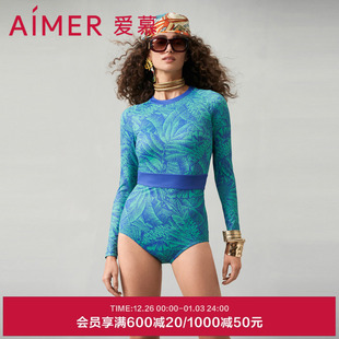 爱慕南法假日女士沙滩海边长袖 连体泳衣AM689762