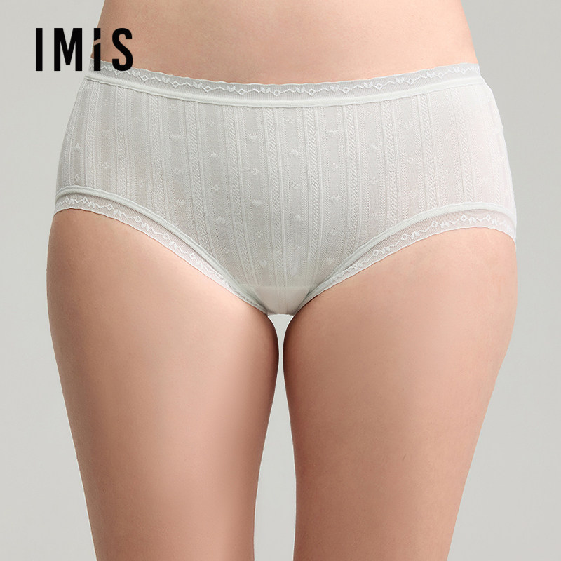 爱美丽3条装莫代尔竖条纹提花内裤女10A抗菌桑蚕丝底档中腰平角裤,女士内衣/男士内衣/家居服,平角裤,淘宝优惠券,粉丝福利购,淘宝优惠卷