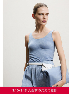 AIMER CHUANG春夏女士软托乳贴带胸垫打底背心上衣CA722201