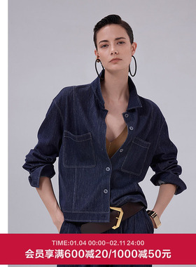 AIMER CHUANG以爱之名-游牧女含羊毛牛仔风长袖短外套CA812011