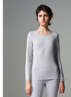 爱慕·CHUANG保暖内衣女本命年红品奶皮圆领长袖上衣CA721042