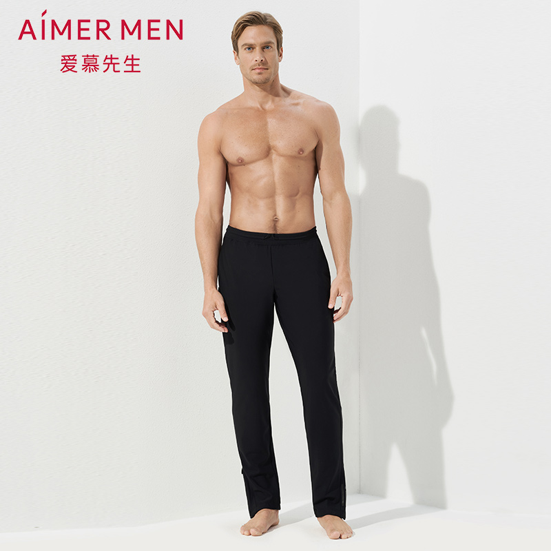 aimer men爱慕先生酷感运动中绒收口长裤NS63C841