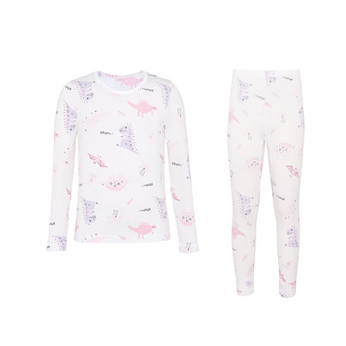 爱慕儿童粉恐龙派对女孩保暖套装AK174D861