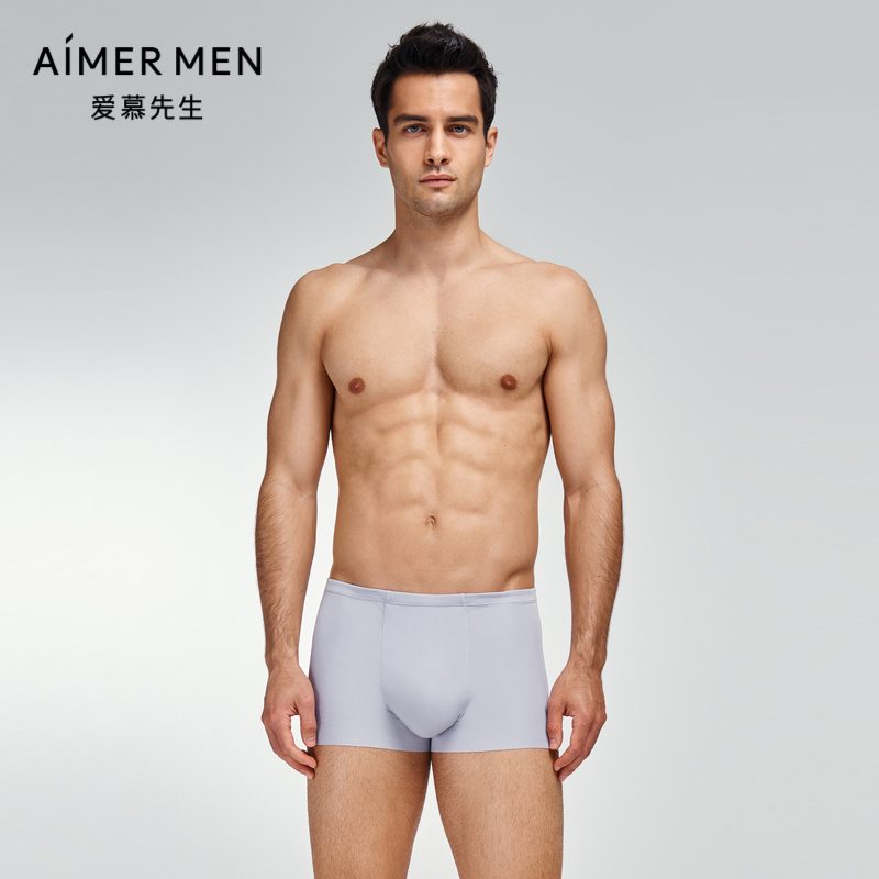 爱慕先生23AW高莫真丝U型裤男士包腰平角裤男士内裤NS23K021