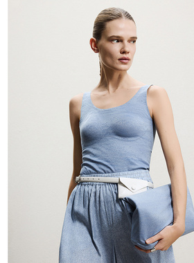 AIMER CHUANG春夏女士软托乳贴带胸垫打底背心上衣CA722201