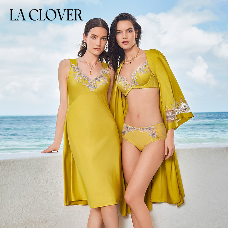 La Clover兰卡文春夏季闪耀梦想家系列睡袍含桑蚕丝睡衣女LC48ZE1