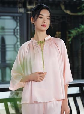 爱慕皇锦真丝经典女士睡衣套头分身家居服套装HJ21528