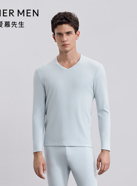 爱慕先生25秋冬燚暖衣暖芯3.0保暖男含山羊绒V领长袖上衣NS72M661
