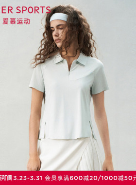 爱慕运动夏日练曲女士上衣翻领跑步休闲外穿短袖T恤AS143S91
