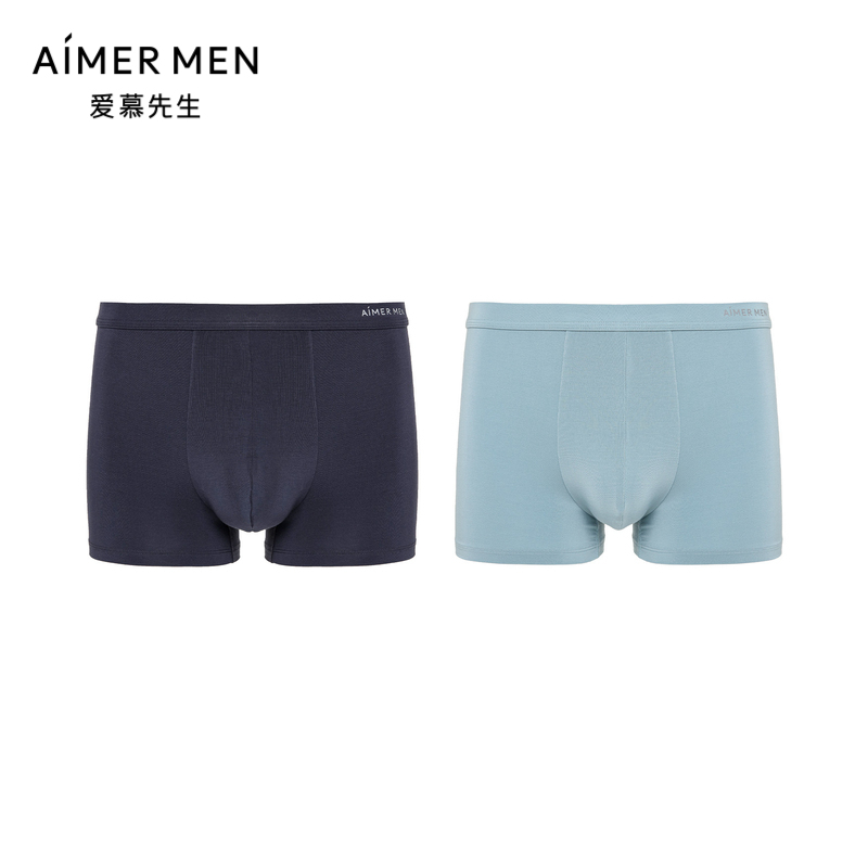 爱慕先生23SS丝享内裤两件装装腰平角裤男士内裤NS23J971