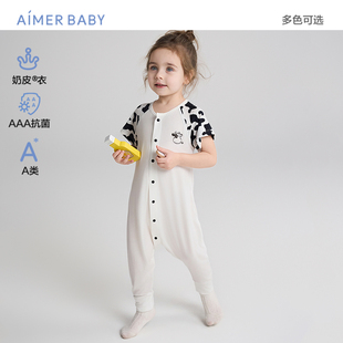 爱慕婴幼奶皮衣软奶糖/小猪佩奇男女婴幼抗菌短袖短/长裤分腿睡袋