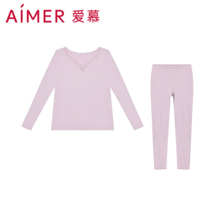 爱慕暖冬保暖内衣女士24秋冬贴身舒适秋衣秋裤 AM749871 保暖套装