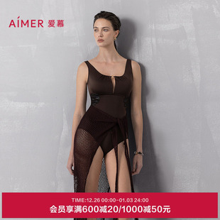 爱慕希腊之约女士带胸垫海边沙滩性感连体泳衣25夏AM68B301