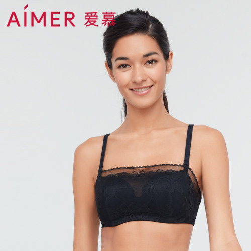 爱慕内衣女花开3/4无纺布薄杯小胸聚拢防走光抹胸式文胸AM157261