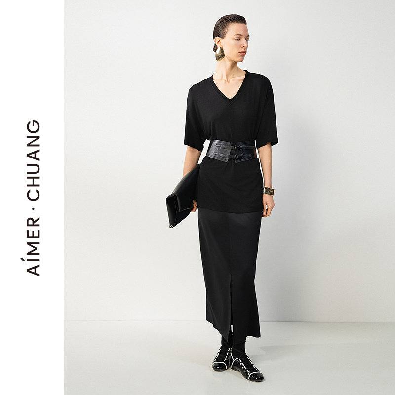 �ۻ��㣺��ɫ400 165 AIMER CHUANG����8�ļ�Ůʿ˫�沼ǰ������ɫ���а�ȹCA841621 682Ԫ