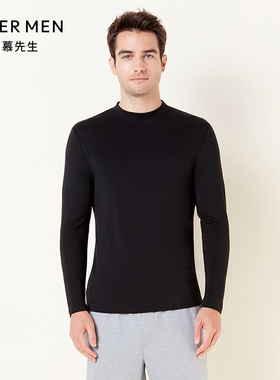 爱慕先生保暖男暖意竹绒吸湿发热抗菌小高领纯色上衣NS72D901