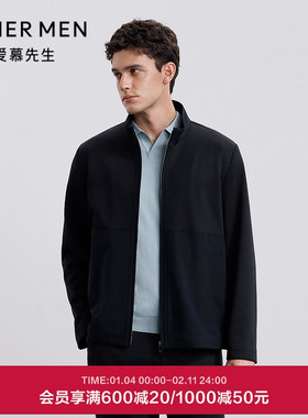 爱慕先生25秋冬轻商旅系列男士含羊毛立领开衫长袖上衣NS81M801