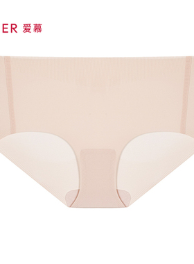 爱慕24秋冬KIKI内裤女红色净痕中腰平角裤AM23A581