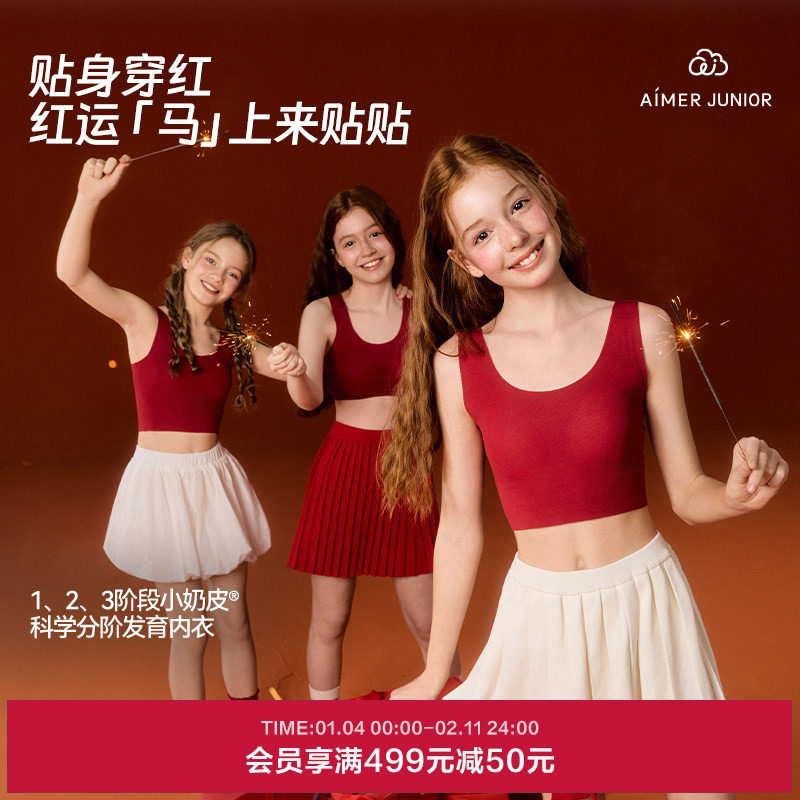 爱慕少女小奶皮少女青春期一二阶段中长发育背心/三阶段运动文胸