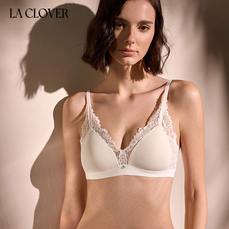 La Clover雨夜巴黎无托文胸内衣女舒适蕾丝CC16AE1