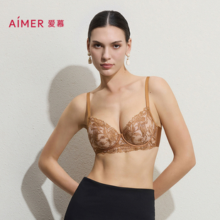 爱慕2026新款 礼服贴贴内衣女士薄杯大胸显小性感蕾丝文胸AM13D101