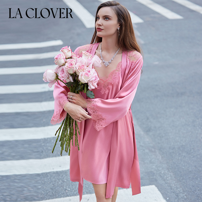 La Clover兰卡文春秋季萌动初心系列睡衣女士家居性感睡袍LC48YX1