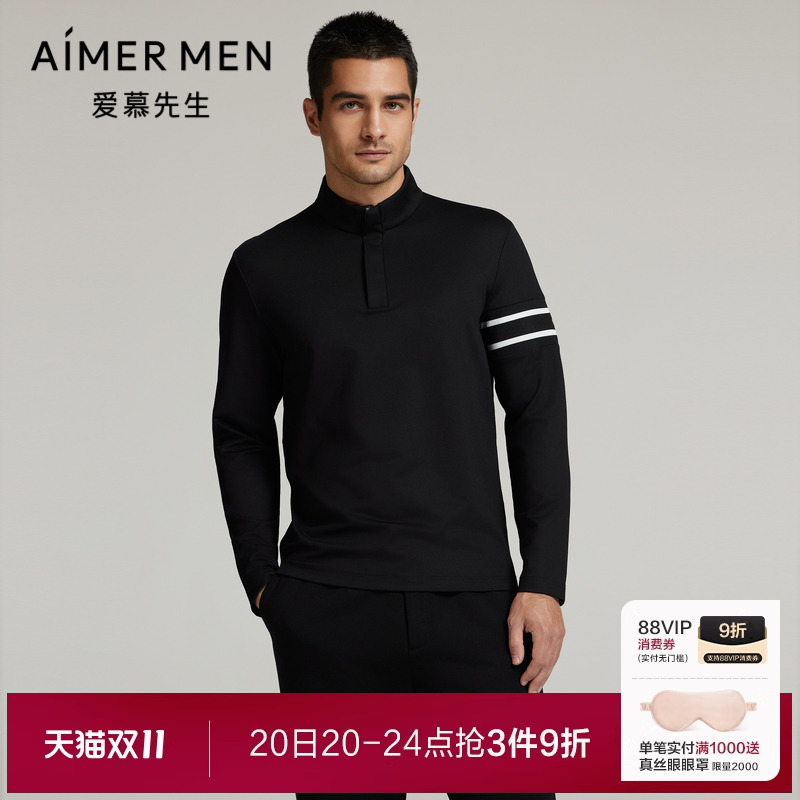 爱慕先生Golf Life运动装男士秋冬莫代尔套头长袖上衣NS62L797