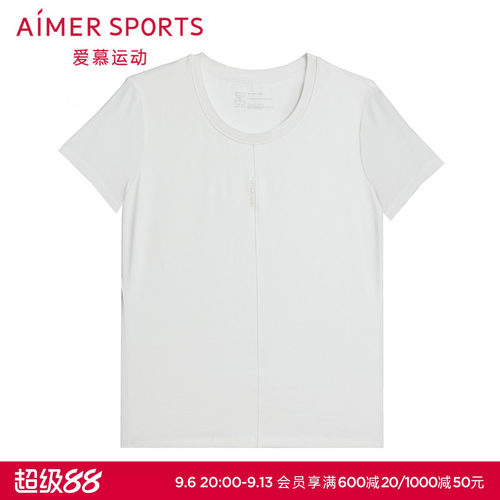 爱慕运动晨风运动装女夏季休闲圆领短袖T恤上衣AS143T21