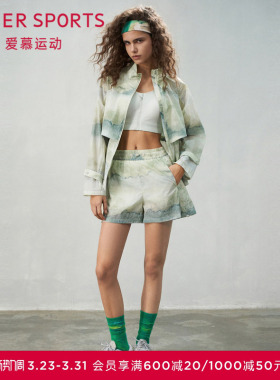 爱慕运动夏日练曲女士休闲印花双层运动插兜短裤AS151S91