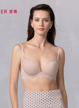 爱慕25春夏光宸内衣女3/4无钢圈中厚模杯U背小胸聚拢文胸AM17B041