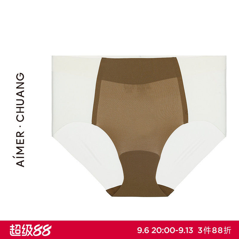 AIMER CHUANG溯源3内裤女棉质底裆净痕腿围高腰三角裤CA221371