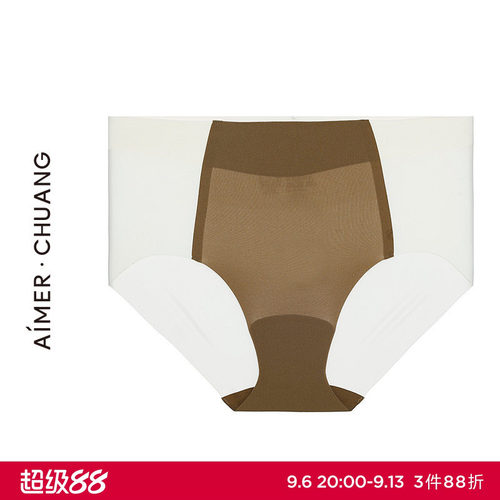 AIMER CHUANG溯源3内裤女棉质底裆净痕腿围高腰三角裤CA221371