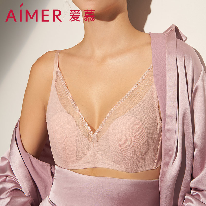 爱慕内衣女纯享4/4薄衬垫模杯隐孔4/4全罩杯文胸AM114151