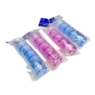 剩3套处理 韩国进口户外透明烧酒杯5p装 粉和蓝 看视频说明和详情